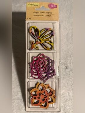 Crafter's Square 6PC Flower Chipboard Shapes